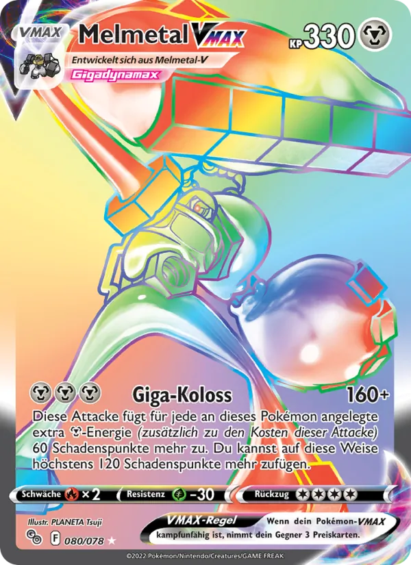 Karte Melmetal VMAX aus Pokémon GO, Nummer 080/78