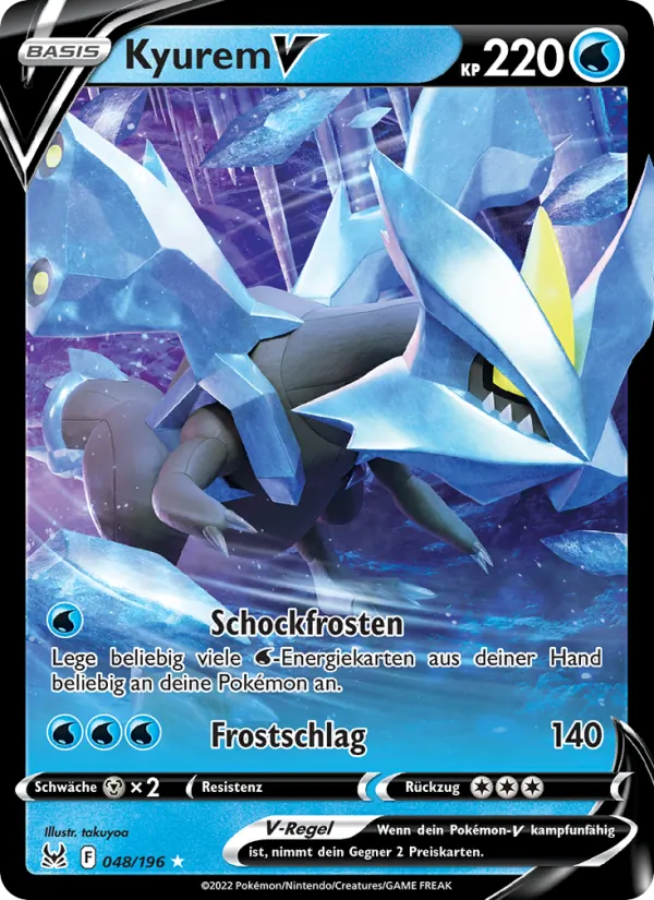 Karte Kyurem V aus Verlorener Ursprung, Nummer 048/196