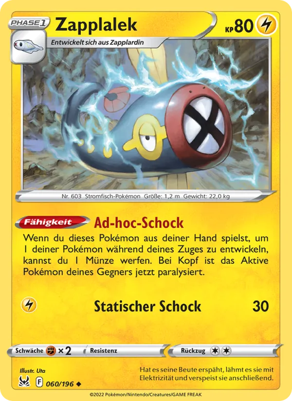 Karte Zapplalek aus Verlorener Ursprung, Nummer 060/196