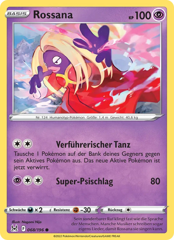 Karte Rossana aus Verlorener Ursprung, Nummer 068/196