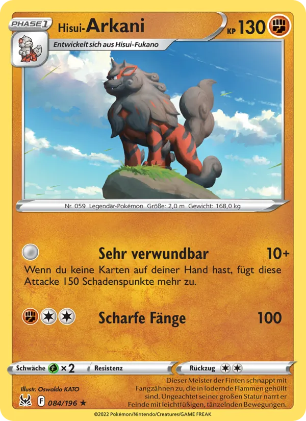 Karte Hisui-Arkani aus Verlorener Ursprung, Nummer 084/196