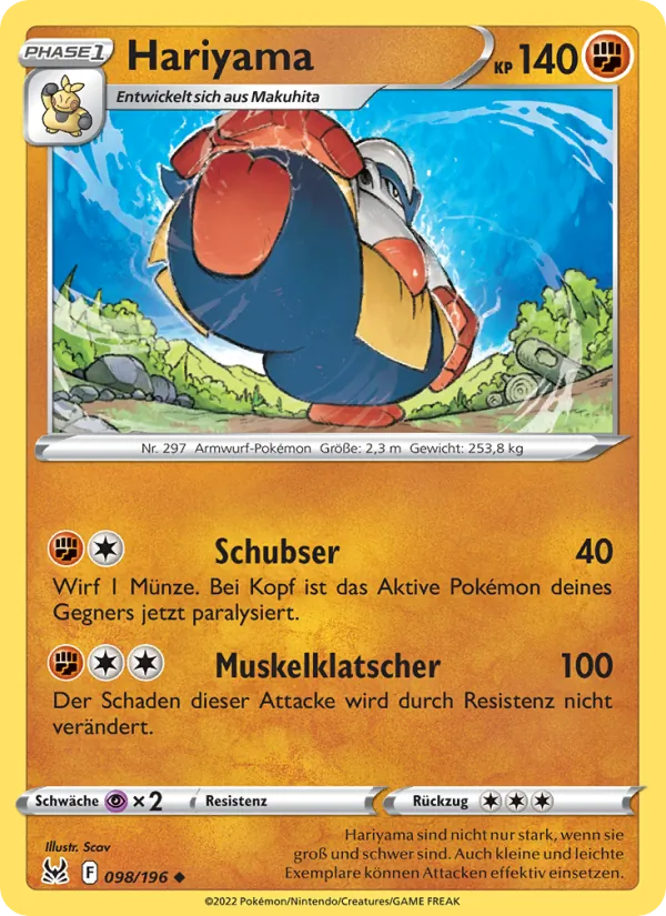 Karte Hariyama aus Verlorener Ursprung, Nummer 098/196