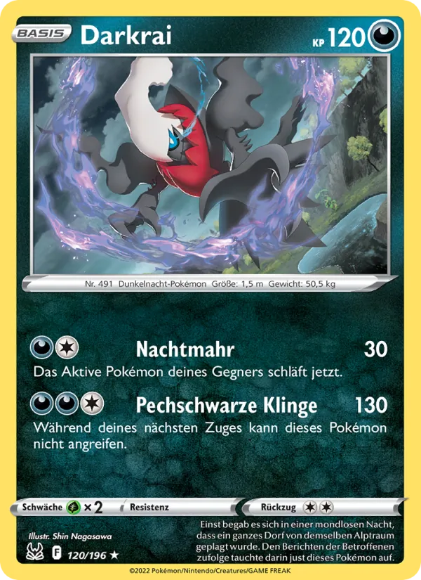 Karte Darkrai aus Verlorener Ursprung, Nummer 120/196