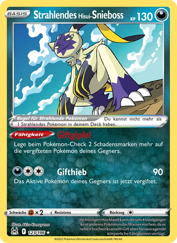 Karte Strahlendes Hisui-Snieboss aus Verlorener Ursprung, Nummer 123/196