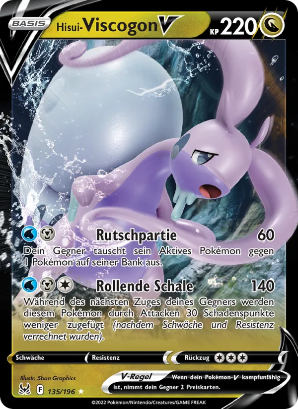 Karte Hisui Viscogon-V aus Verlorener Ursprung, Nummer 135/196