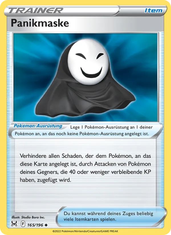Karte Panikmaske aus Verlorener Ursprung, Nummer 165/196