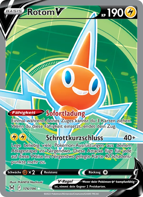 Karte Rotom V aus Verlorener Ursprung, Nummer 176/196
