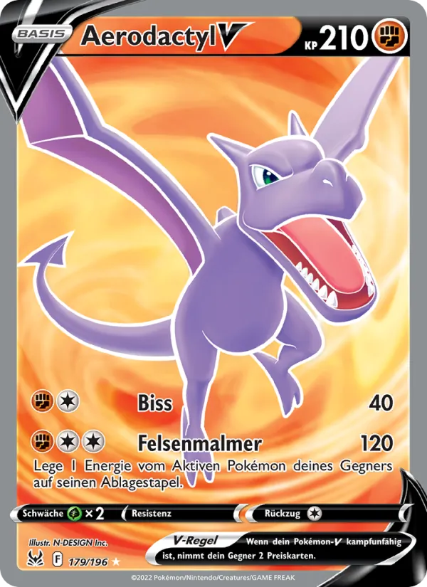 Karte Aerodactyl V aus Verlorener Ursprung, Nummer 179/196