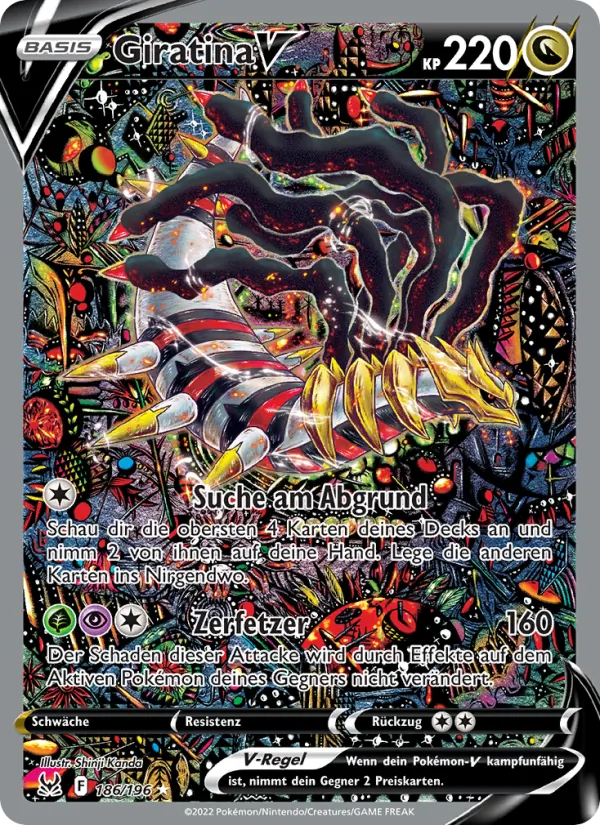 Karte Giratina V aus Verlorener Ursprung, Nummer 186/196
