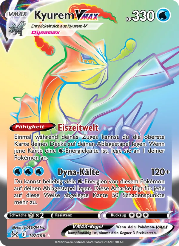 Karte Kyurem VMAX aus Verlorener Ursprung, Nummer 197/196