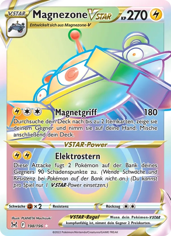 Karte Magnezone VSTAR aus Verlorener Ursprung, Nummer 198/196