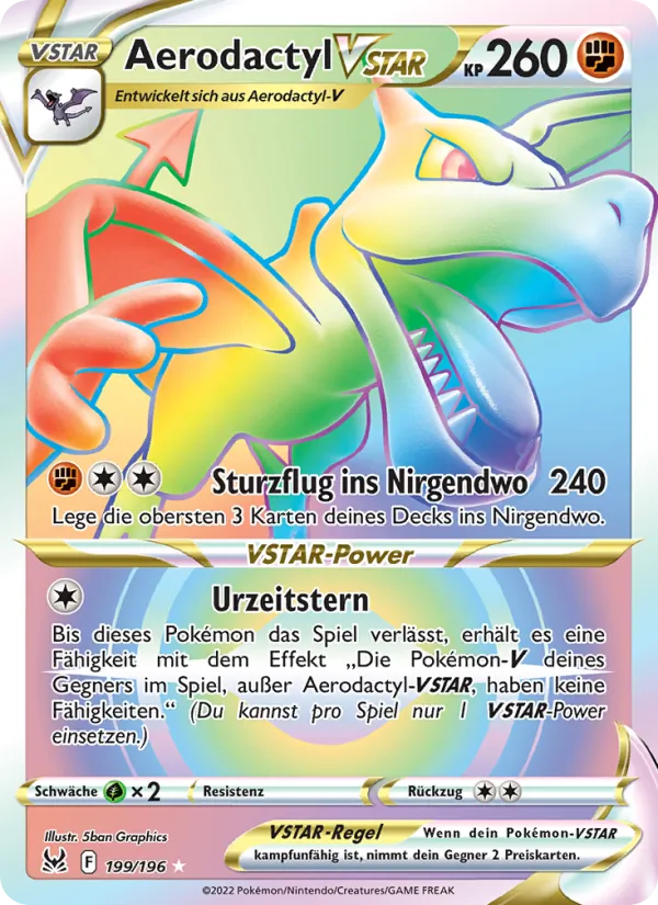 Karte Aerodactyl VSTAR aus Verlorener Ursprung, Nummer 199/196