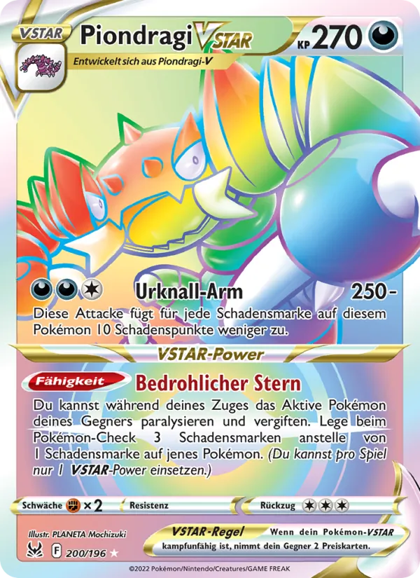 Karte Piondragi VSTAR aus Verlorener Ursprung, Nummer 200/196