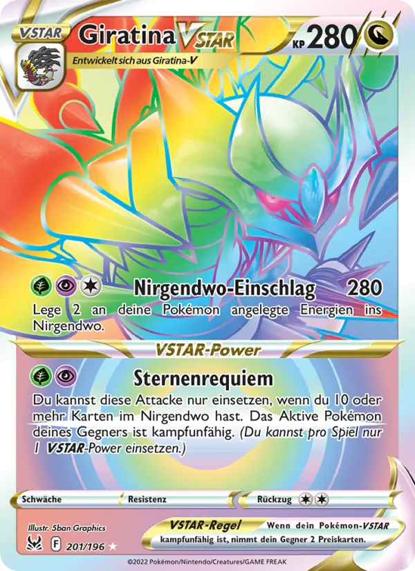 Karte Giratina VSTAR aus Verlorener Ursprung, Nummer 201/196