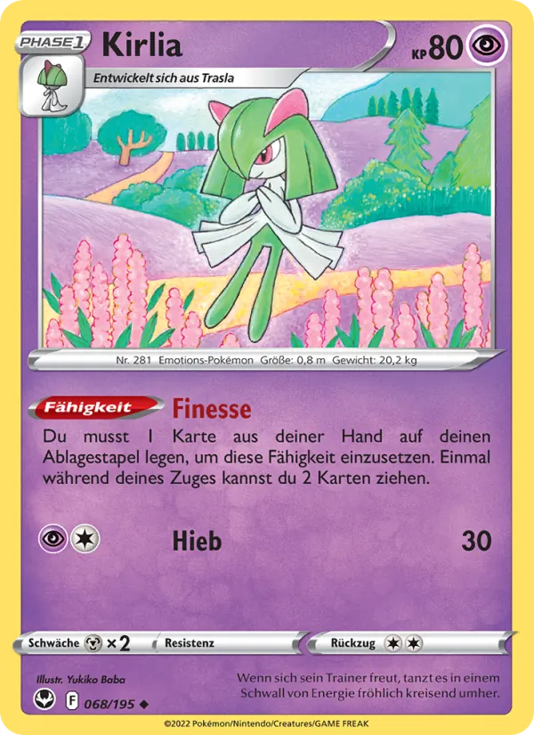 Karte Kirlia aus Silberne Sturmwinde, Nummer 068/195
