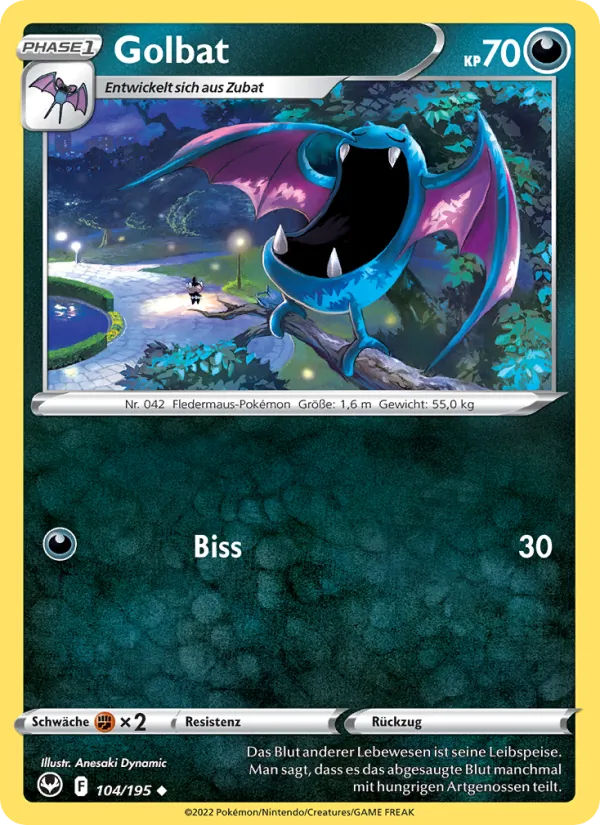 Karte Golbat aus Silberne Sturmwinde, Nummer 104/195