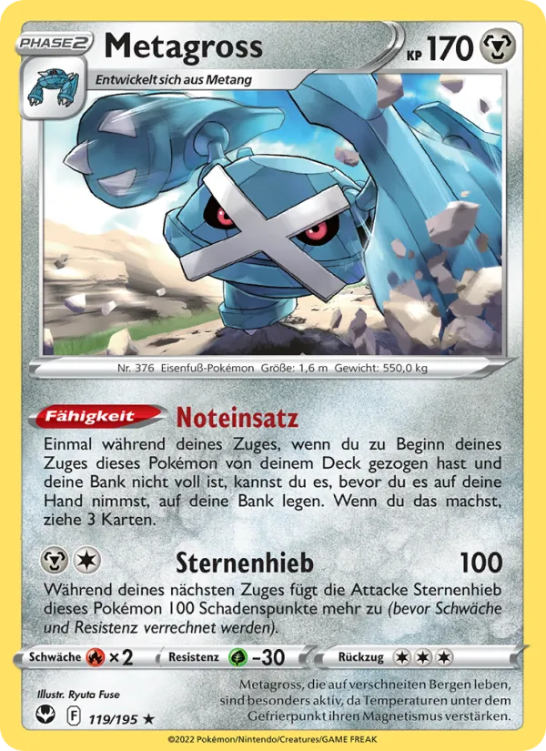 Karte Metagross aus Silberne Sturmwinde, Nummer 119/195