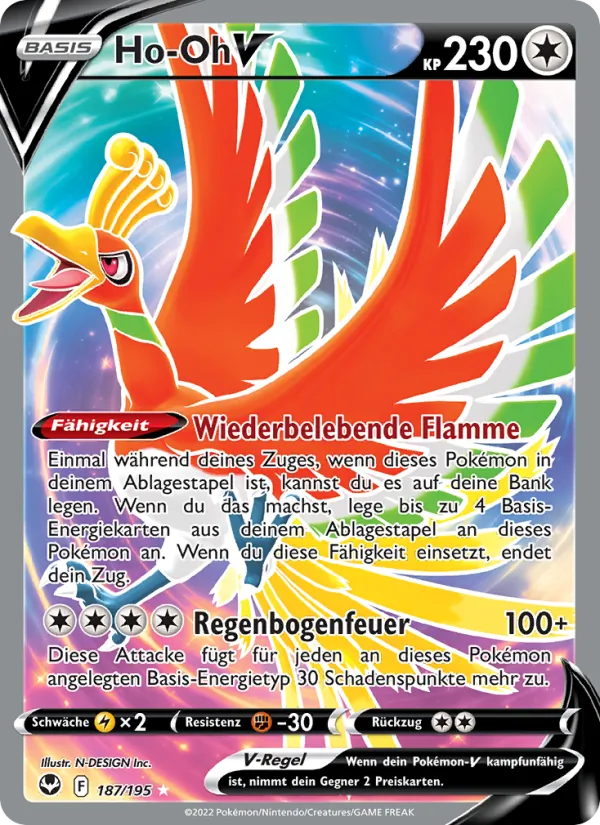 Karte Ho-Oh V aus Silberne Sturmwinde, Nummer 187/195