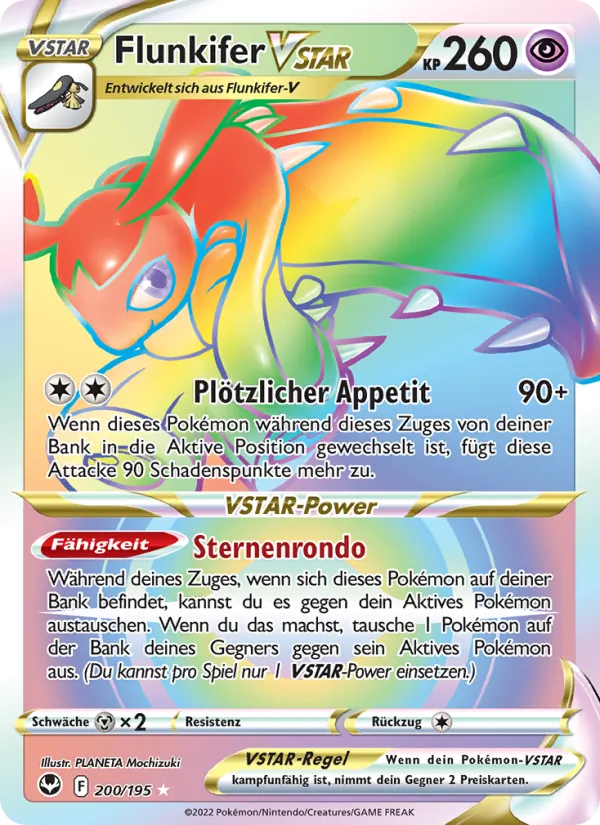Karte Flunkifer VSTAR aus Silberne Sturmwinde, Nummer 200/195