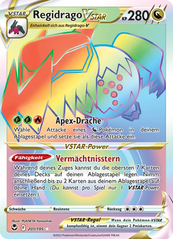 Karte Regidrago VSTAR aus Silberne Sturmwinde, Nummer 201/195