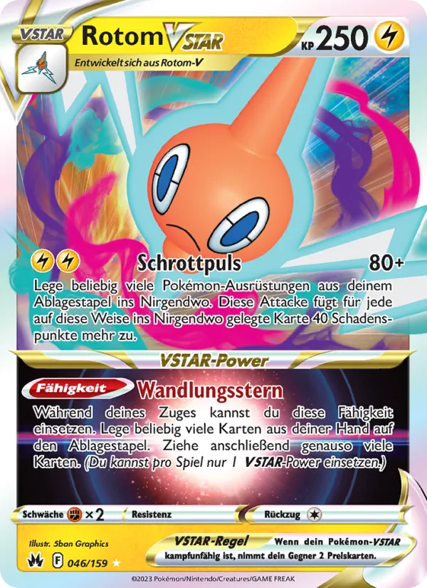 Karte Rotom VSTAR aus Zenit der Könige, Nummer 046/159