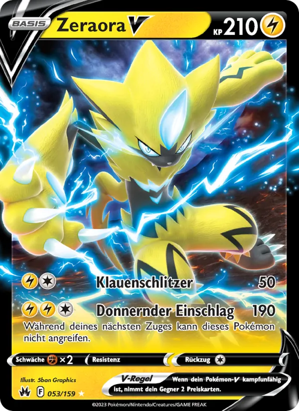 Karte Zeraora V aus Zenit der Könige, Nummer 053/159