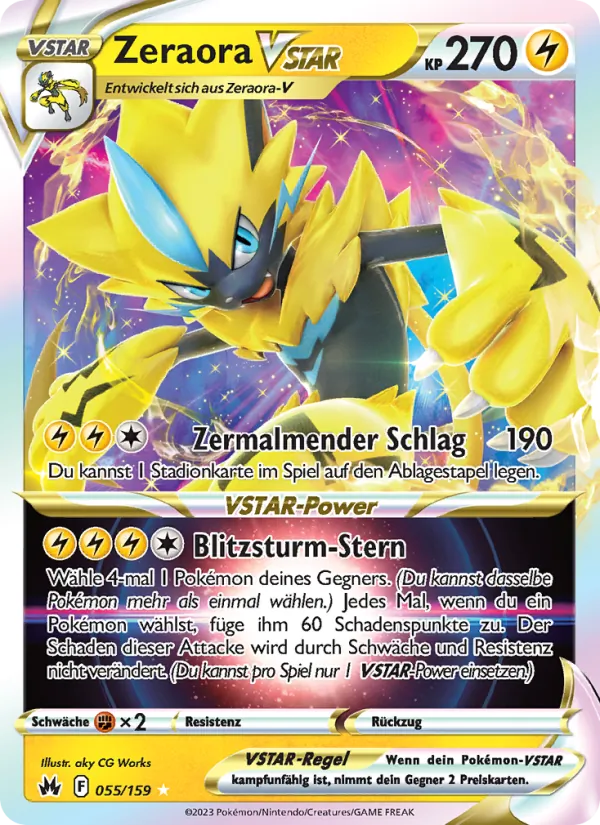 Karte Zeraora VSTAR aus Zenit der Könige, Nummer 055/159