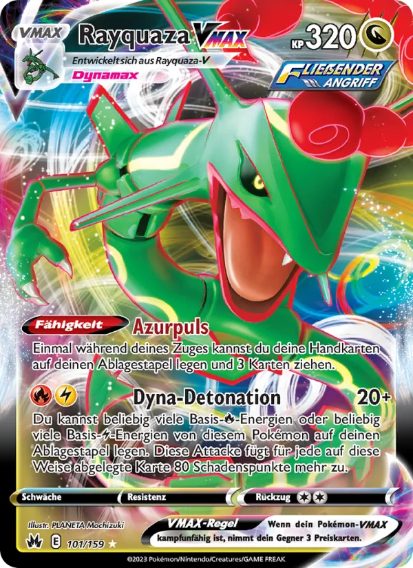 Karte Rayquaza VMAX aus Zenit der Könige, Nummer 101/159