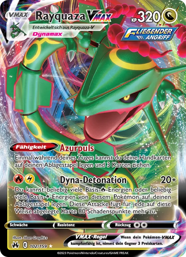 Karte Rayquaza VMAX aus Zenit der Könige, Nummer 102/159