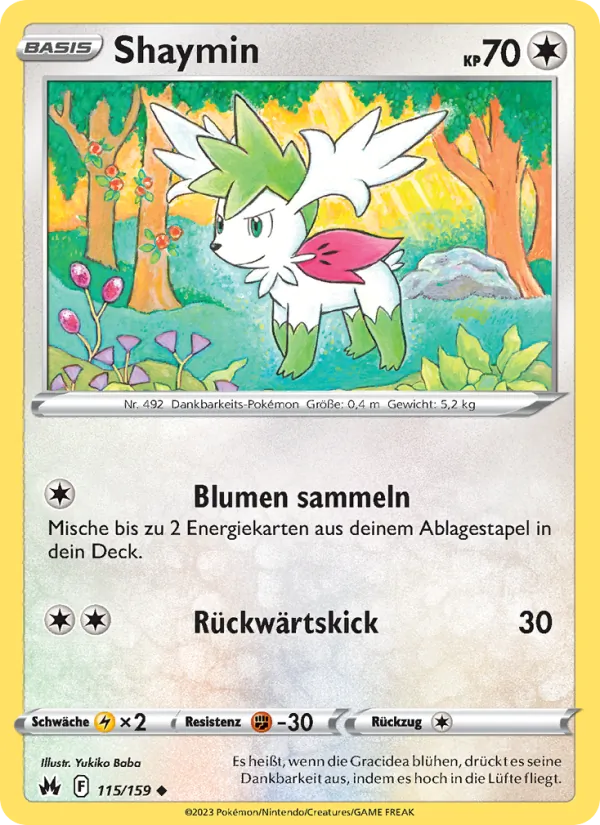 Karte Shaymin aus Zenit der Könige, Nummer 115/159