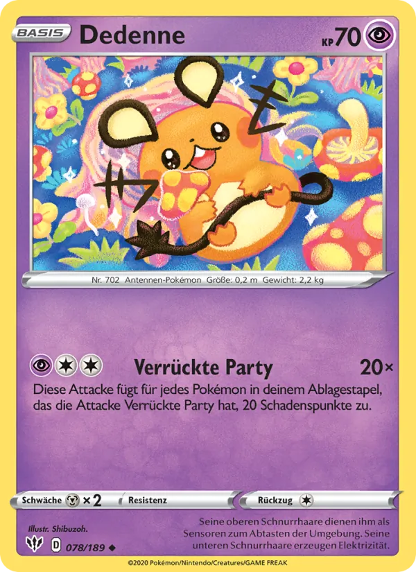 Karte Dedenne aus Flammende Finsternis, Nummer 78/189
