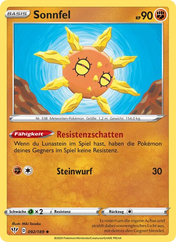 Karte Sonnfel aus Flammende Finsternis, Nummer 92/189