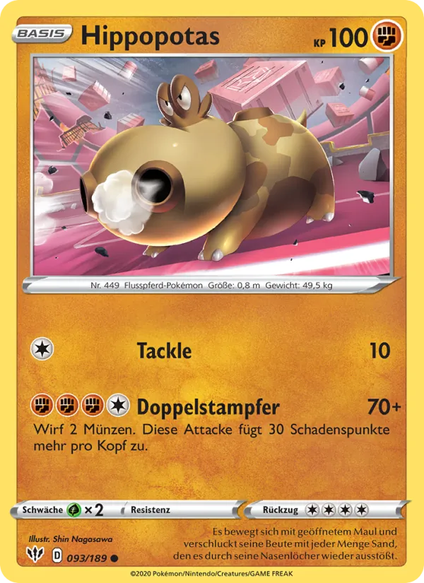 Karte Hippopotas aus Flammende Finsternis, Nummer 93/189