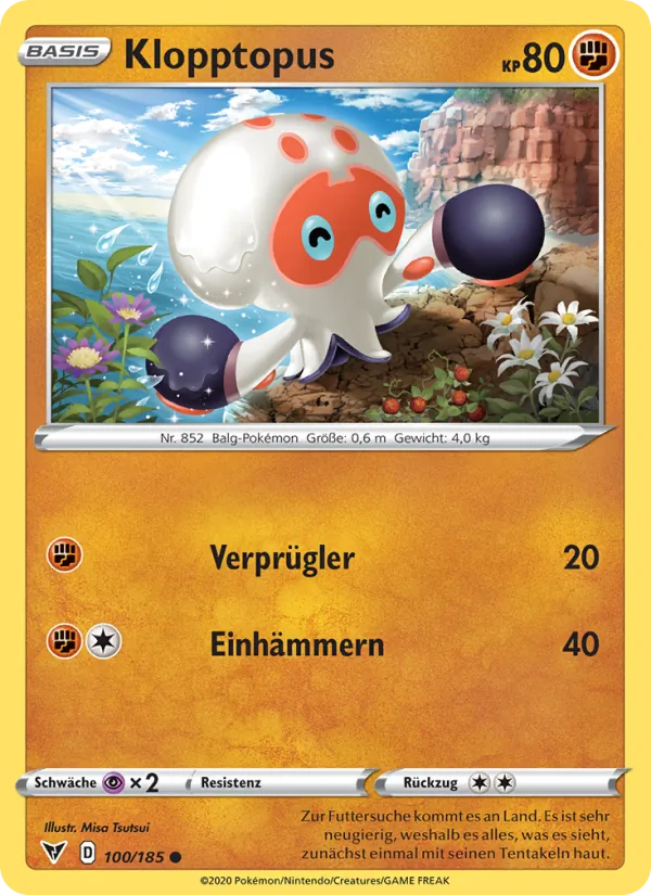 Karte Klopptopus aus Farbenschock, Nummer 100/185