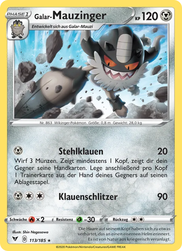 Karte Galar-Mauzinger aus Farbenschock, Nummer 113/185