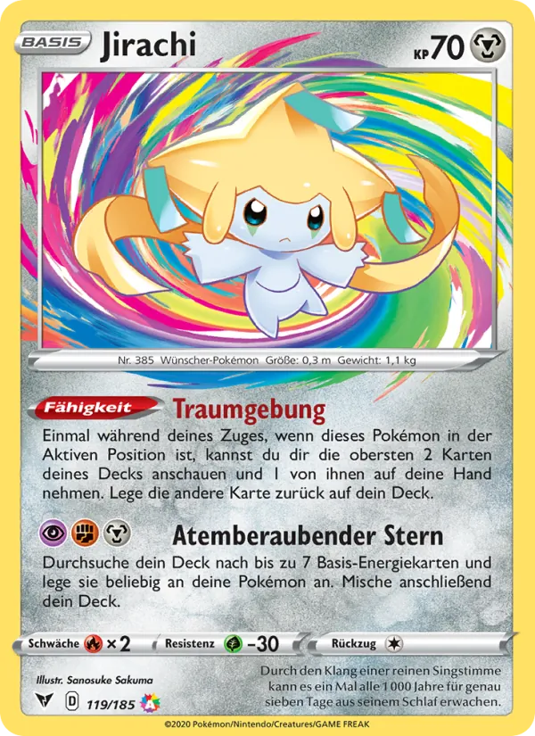Karte Jirachi aus Farbenschock, Nummer 119/185