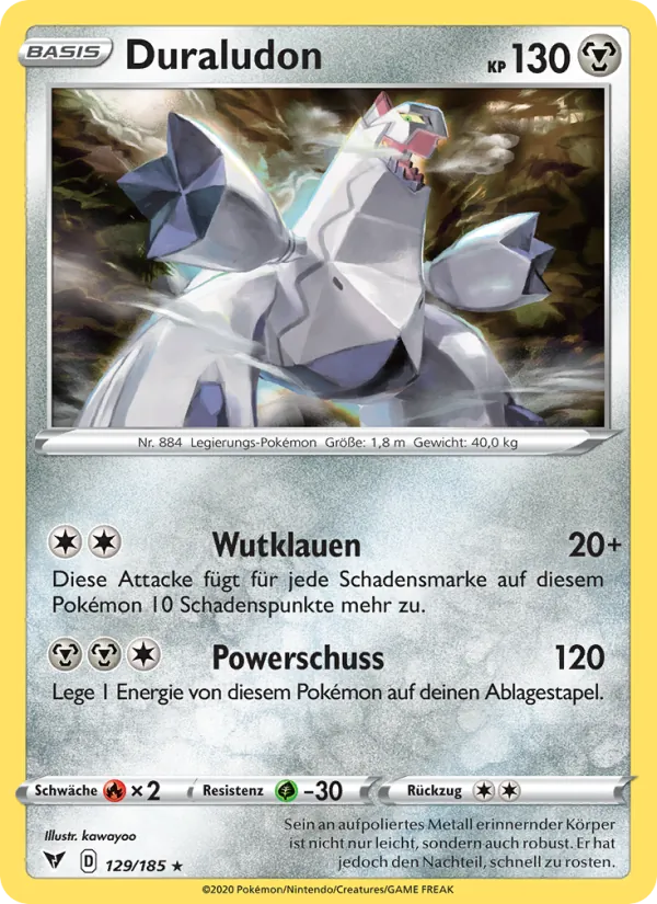 Karte Duraludon aus Farbenschock, Nummer 129/185