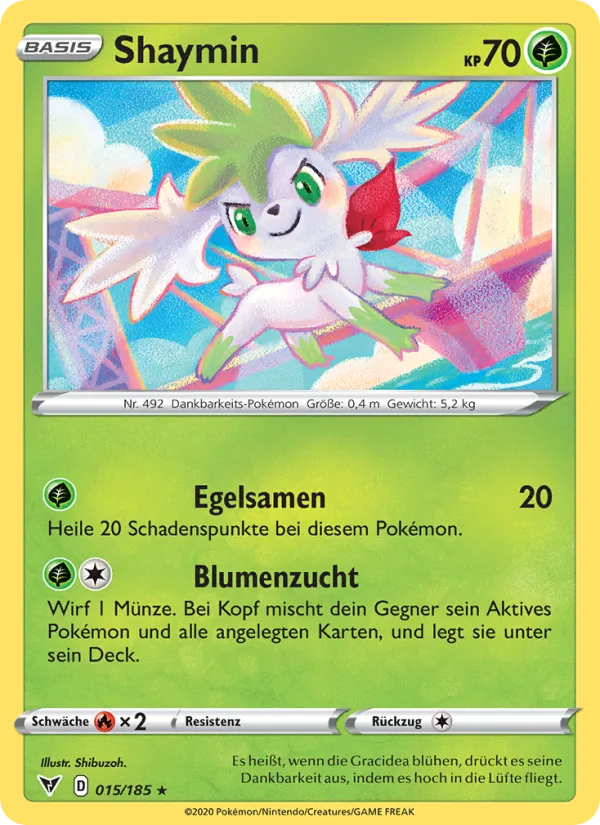 Karte Shaymin aus Farbenschock, Nummer 15/185