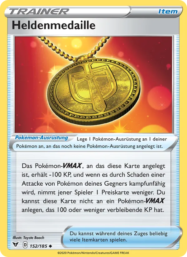 Karte Heldenmedaille aus Farbenschock, Nummer 152/185