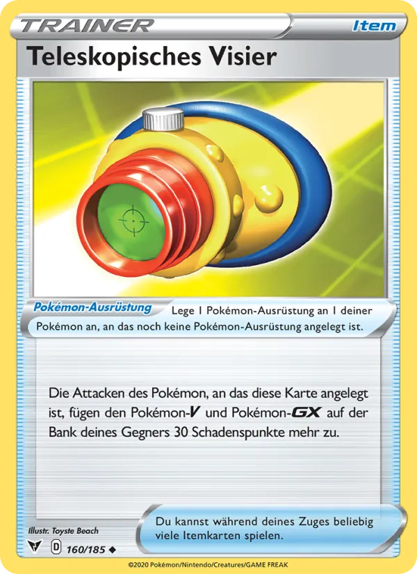 Karte Teleskopisches Visier aus Farbenschock, Nummer 160/185