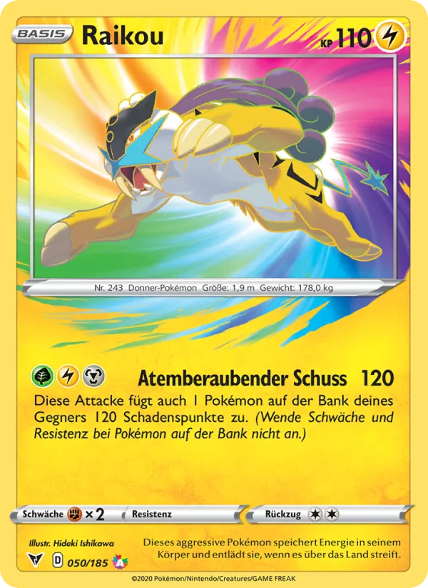 Karte Raikou aus Farbenschock, Nummer 50/185