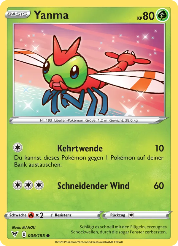 Karte Yanma aus Farbenschock, Nummer 6/185