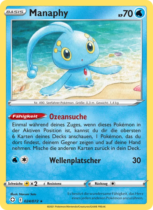Karte Manaphy aus Glänzendes Schicksal, Nummer 24/72