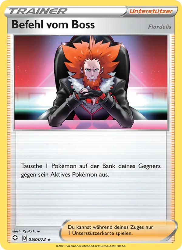 Karte Befehl vom Boss aus Glänzendes Schicksal, Nummer 58/72