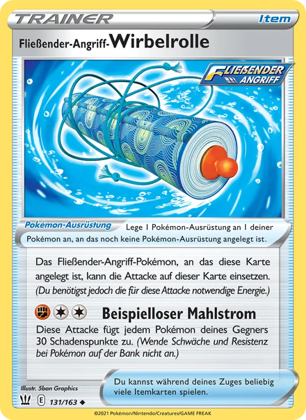 Karte Fließender-Angriff-Wirbelrolle aus Kampfstile, Nummer 131/163