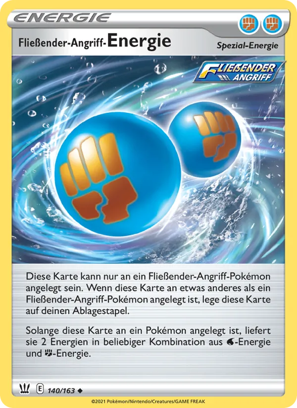 Karte Fließender-Angriff-Energie aus Kampfstile, Nummer 140/163