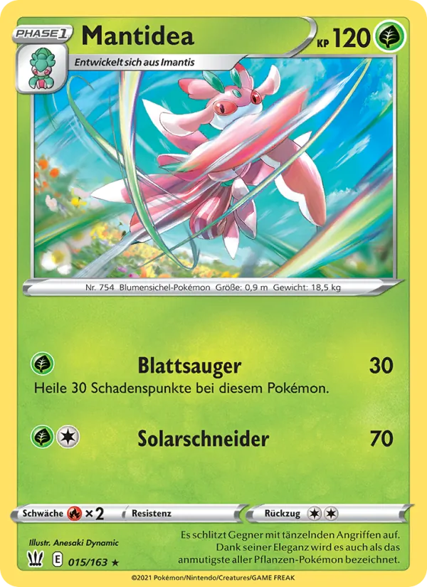 Karte Mantidea aus Kampfstile, Nummer 15/163