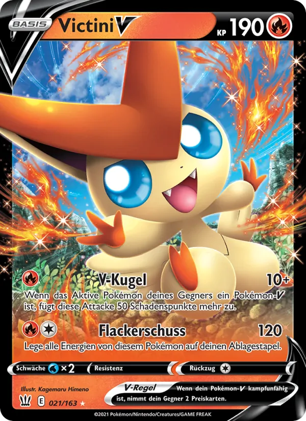 Karte Victini V aus Kampfstile, Nummer 21/163