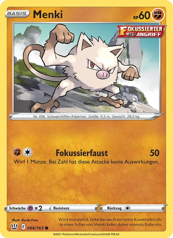 Karte Menki aus Kampfstile, Nummer 66/163