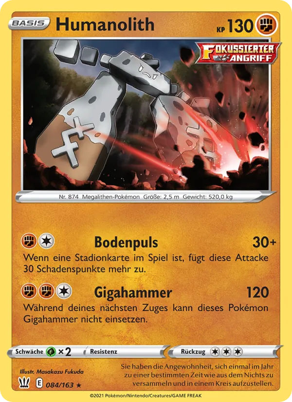 Karte Humanolith aus Kampfstile, Nummer 84/163